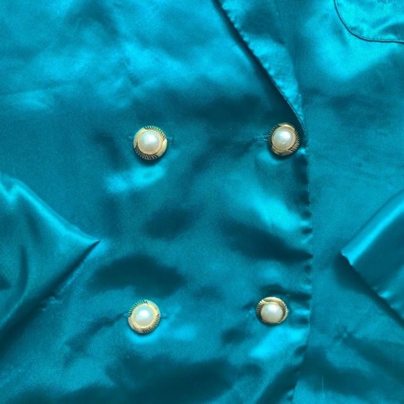 Vintage Victorias Secret turquoise blazer robe - Picture 3 of 4